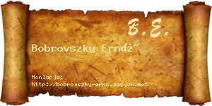 Bobrovszky Ernő névjegykártya