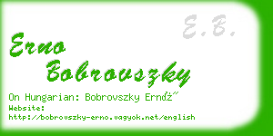 erno bobrovszky business card